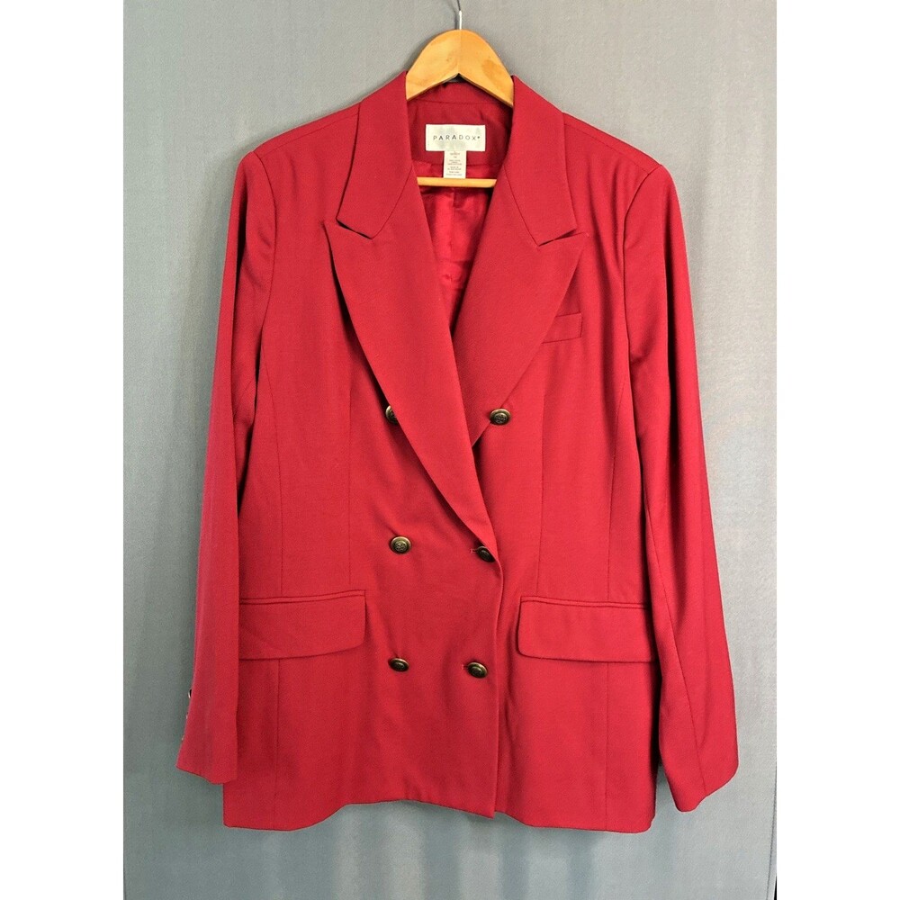 Vintage Paradox Wool Red Structured Lightweight Blazer Jacket | Preppy Nautical